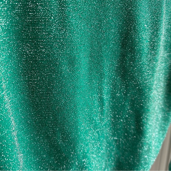 NWT Frankie’s Bikinis Josephine Cardi Crop Top in Sparkly Green - Picture 9 of 13